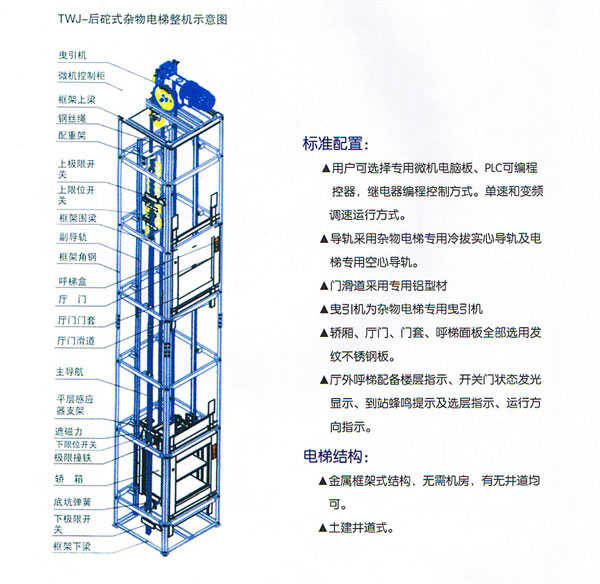 济南传菜电梯安装示意图